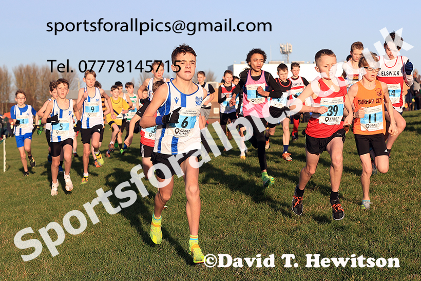 Boys under-13s 2024 NECAA Cross Country Champs., Temple Park, South Shields. Photo: David T. Hewitson/Sports for All Pics